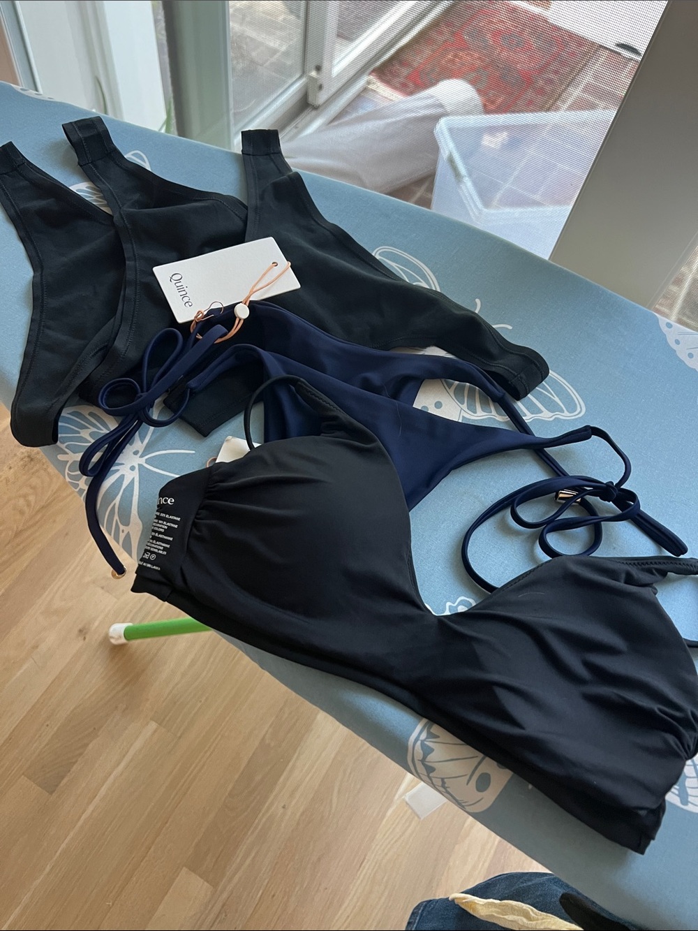 Quince Black and Navy Women's Swim Bikini Tops - Mix & Match Set 🆕 small